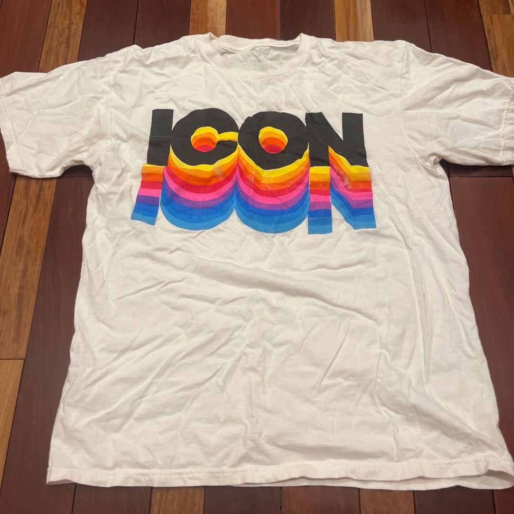 ICON Rainbow Graphic Tee - White